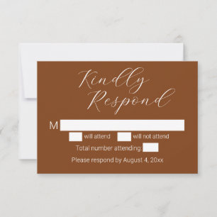 Minimalist Terracotta Wedding RSVP Card