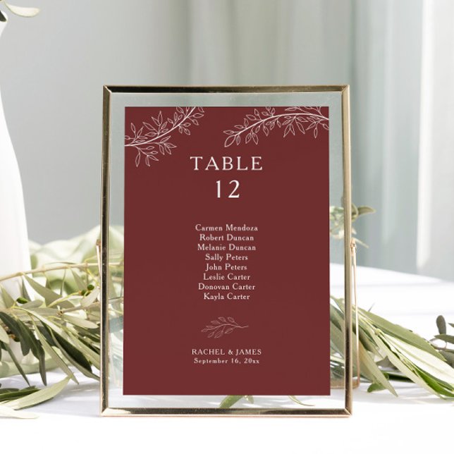 Minimalist Terracotta Wedding Seating Chart  Table Number (Creator Uploaded)