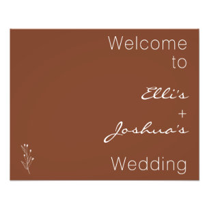 Minimalist Terracotta Wedding Welcome Sign