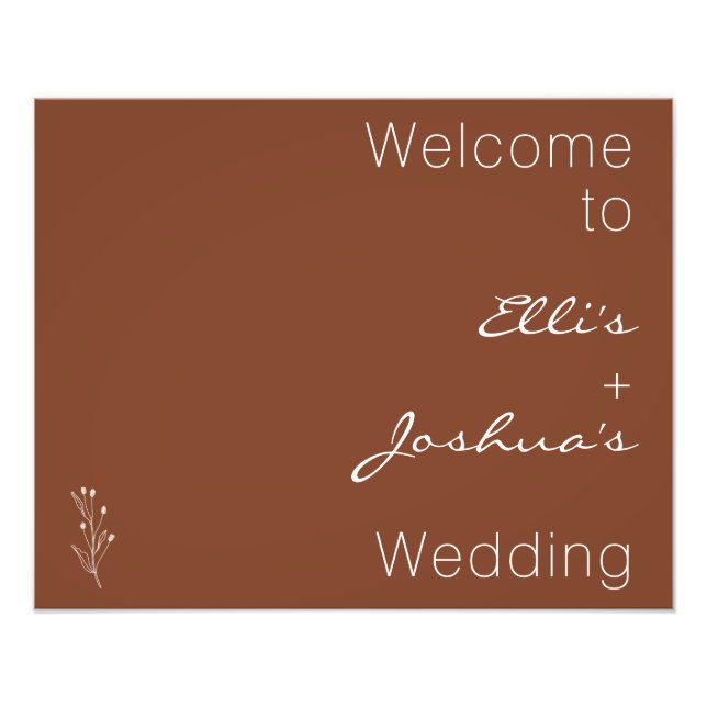 Minimalist Terracotta Wedding Welcome Sign (Front)