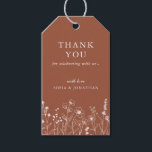 Minimalist Terracotta Wildflower Wedding Thank you Gift Tags<br><div class="desc">Simple terracotta burnt orange Modern Wedding favour tag with wildflowers. Please find more matching designs and variations from my store. And feel free to contact me for further customisation or matching items.</div>