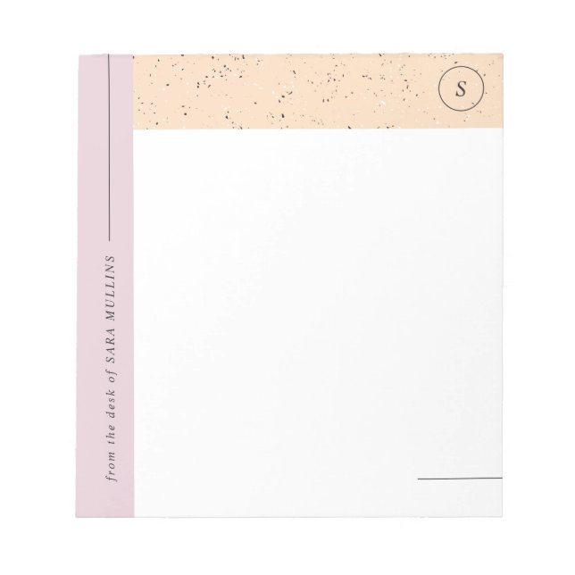 Minimalist Terrazzo Monogram Notepad - Purple (Front)