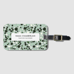 Minimalist Terrazzo Print Modern Custom Luggage T Tag