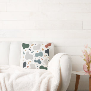 Minimalist Terrazzo Style Custom Fabric, Wallpaper Cushion