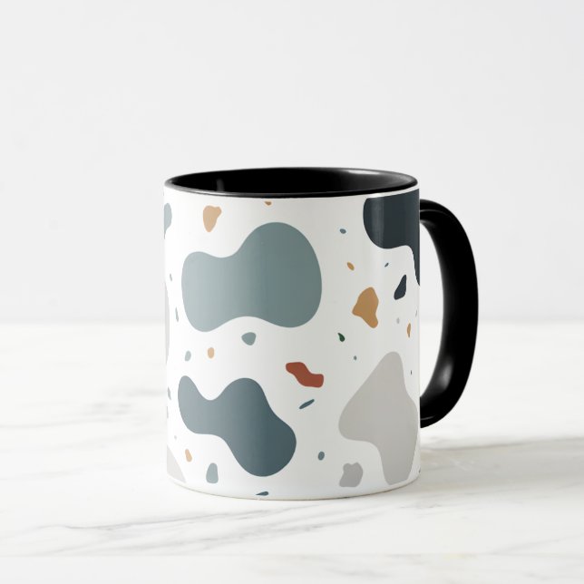 Minimalist Terrazzo Style Custom Fabric, Wallpaper Mug (Front Right)