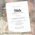 Minimalist Text Any Colour 70th Birthday Party  Invitation<br><div class="desc">Minimalist Text Any Colour 70th Birthday Party. Fully customisable. Easily personalise the text and change font and background colours if you wish via the edit further option.</div>