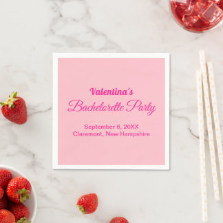 Minimalist Text-Based Pink Bachelorette Party Napkin