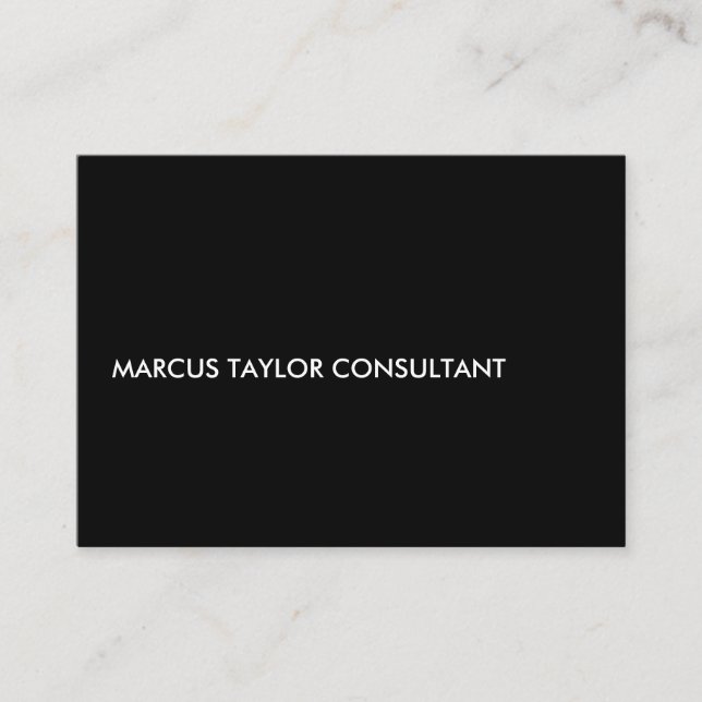 Minimalist Text Black and White Business Card (Front)