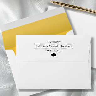 Minimalist Text Design Graduation gold Envelope