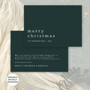Minimalist Text Green White Merry Christmas Invitation