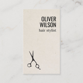 Minimalist Texture Beige Black Bold Hair Salon Business Card