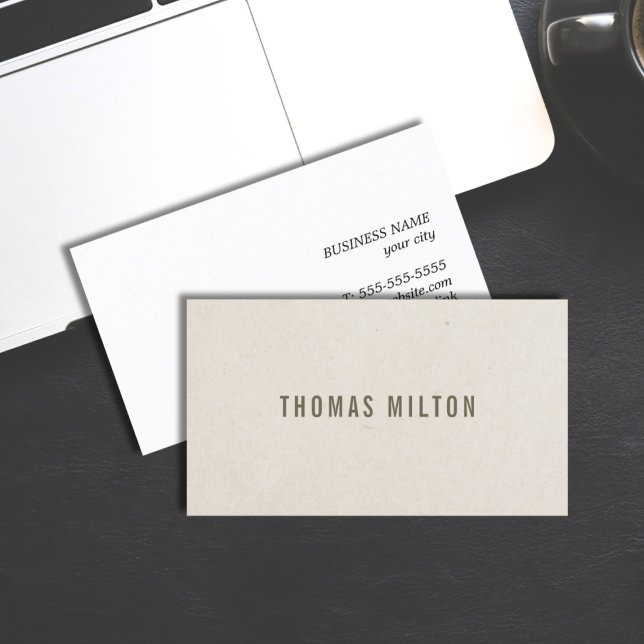 Minimalist Texture Beige Consultant Brown  Business Card (Creator Uploaded)