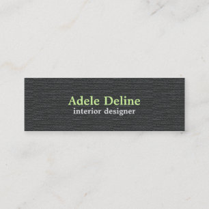 Minimalist Textured Dark Grey Interior Designer Mini Business Card