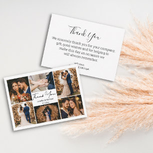 minimalist thank you 6 photos collage wedding  card