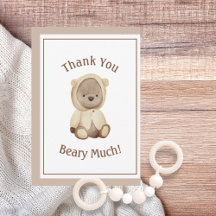 Minimalist Thank You Beary Much Baby Shower