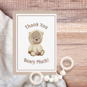 Minimalist Thank You Beary Much Baby Shower Card