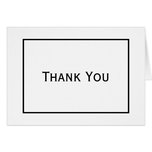 Minimalist Thank You Black & White Wedding Party (Front Horizontal)