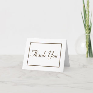 Minimalist Thank You Brown And White Modern Thanks Card