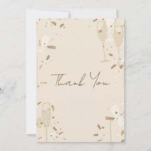 Minimalist Thank You Card Modern Beige & Ivory