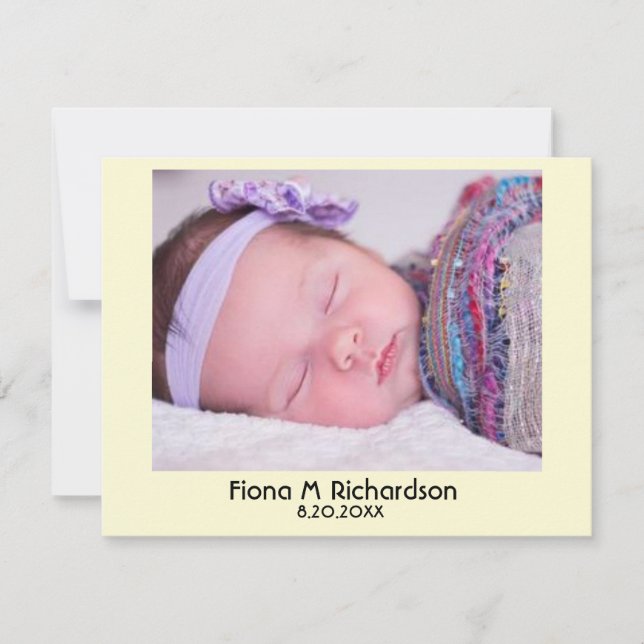 Minimalist Thank You Card Newborn Announcement (Front)