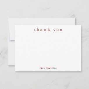 Minimalist Thank You Couples or Family Stationery Card