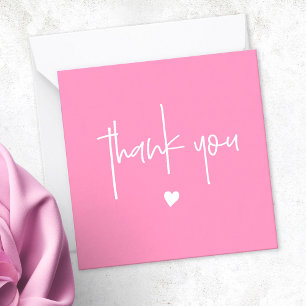 Minimalist Thank You Deep Pink Heart Compact Card