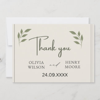 Minimalist Thank You Favour Box Card