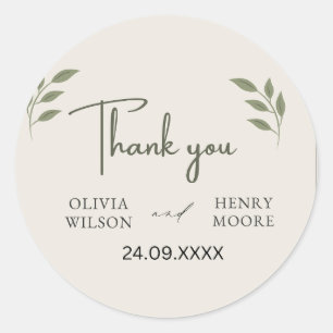 Minimalist Thank You Favour Box Classic Round Sticker