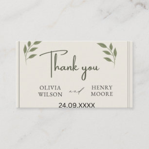 Minimalist Thank You Favour Box Enclosure Card
