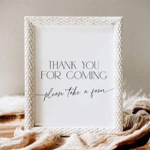 Minimalist Thank you for coming Black and White Pedestal Sign