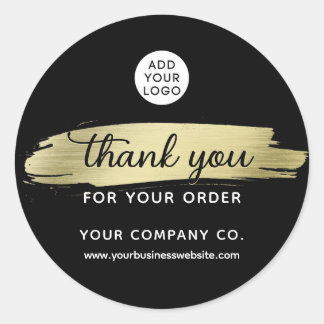 Minimalist Thank you for Order Business Gold Classic Round Sticker