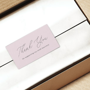 Minimalist Thank You For Supporting Small QR Code Business Card