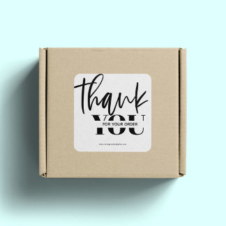Minimalist Thank You For Your Order Sticker Label