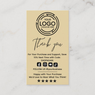 Minimalist Thank You for Your Purchase Hang Tags