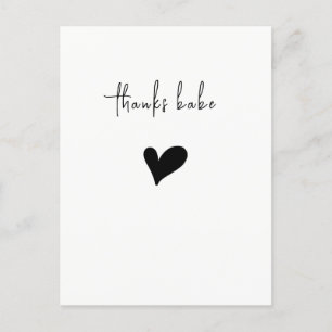 Minimalist Thank You Heart Postcard