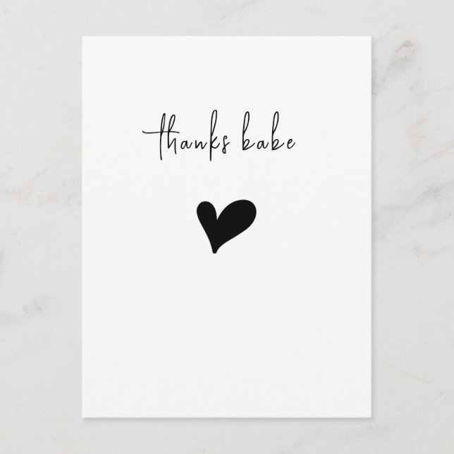 Minimalist Thank You Heart Postcard (Front)