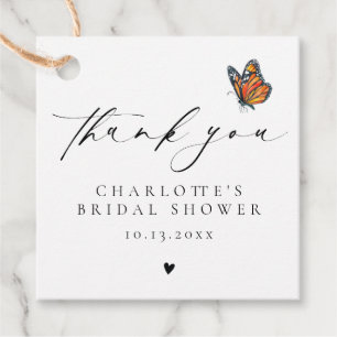 Minimalist Thank You Monarch Butterfly Favour Tags