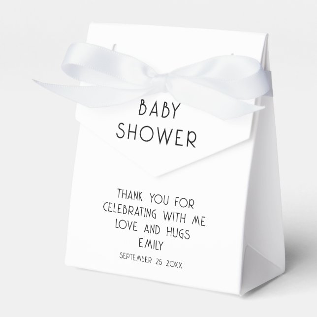 Minimalist Thank You Name Baby Shower Favour Box (Front Side)