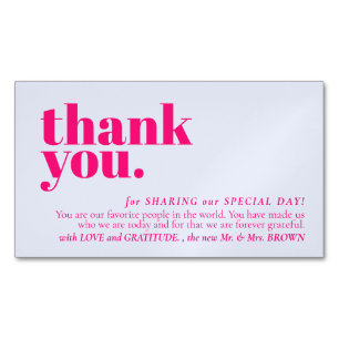 Minimalist Thank You note left Lilac Pink Magnetic Business Card