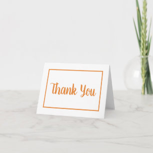 Minimalist Thank You Orange Autumn Fall Halloween Card