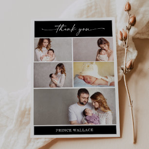 Minimalist Thank You Photo Baby Announcement Card