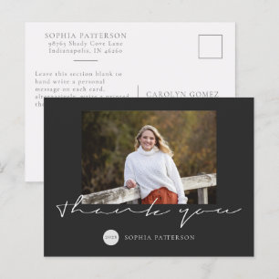 Minimalist Thank You Photo Postcard