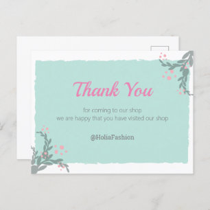 Minimalist Thank You Postcard