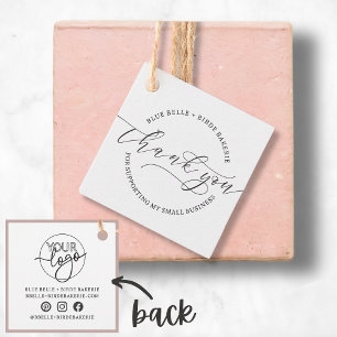 Minimalist Thank You Script Custom logo Branding Favour Tags
