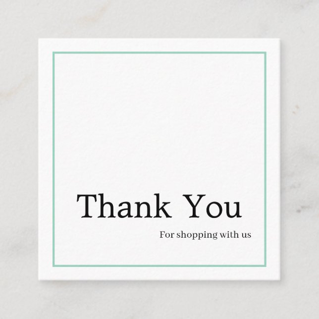 Minimalist Thank You Square Card (Front)