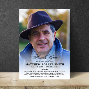 Minimalist Thank You Sympathy Funeral PHOTO