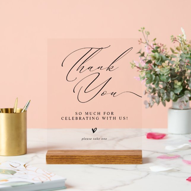 Minimalist Thank You Wedding Favors Sign (Wedding)