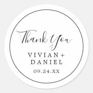 Minimalist Thank You Wedding Favour Sticker
