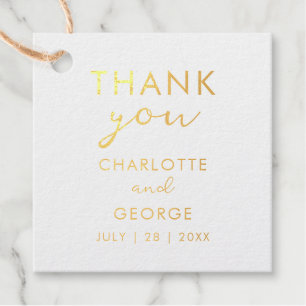 Minimalist Thank You Wedding Gold Foil Favour Tags