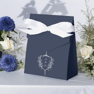 Minimalist Thank You Wedding  Navy Blue Favour Box